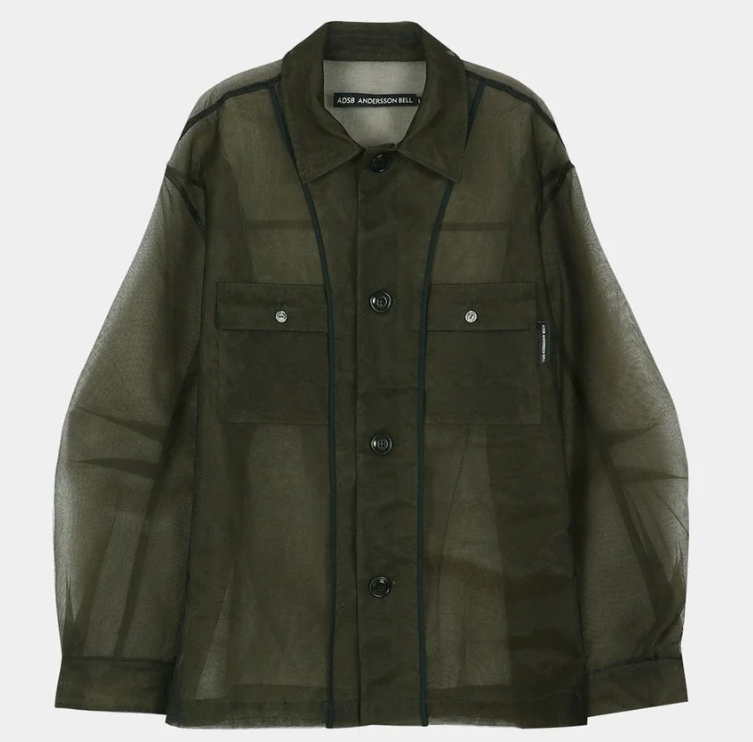 Sheer shirt jacket