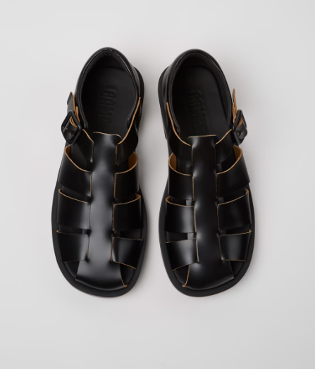 Leather fisherman sandals - Black