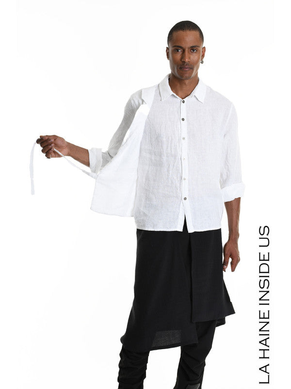 Layered linen shirt