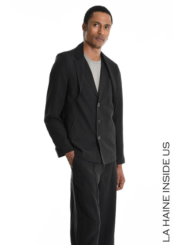 Giacca Regular Tencel Lino con collo doppiato