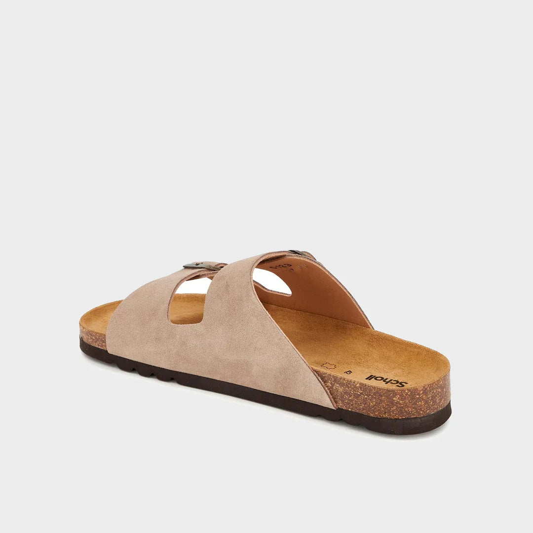 Suede sandal with buckles - Beige