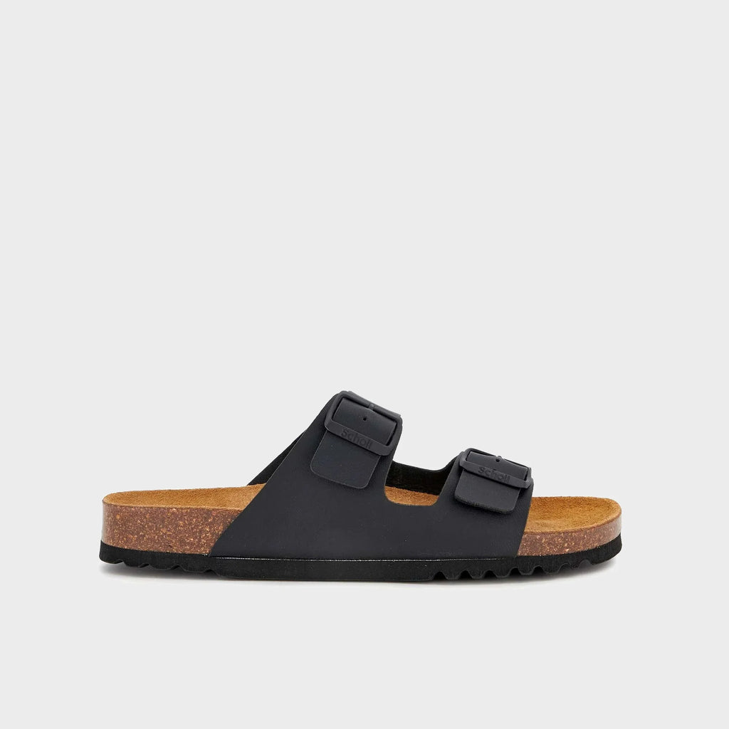 Suede sandal with buckles - Black