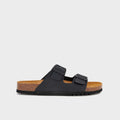 Suede sandal with buckles - Black