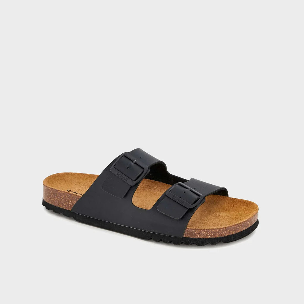 Suede sandal with buckles - Black