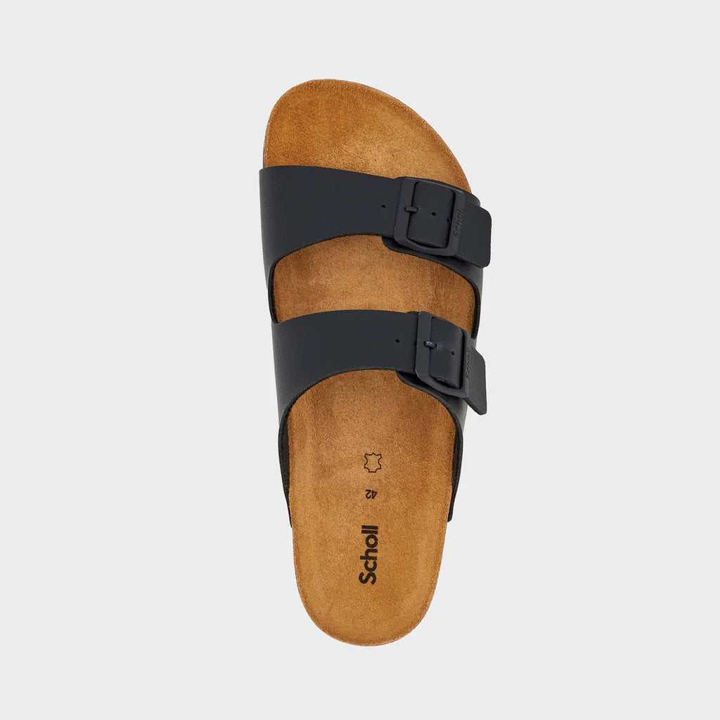 Suede sandal with buckles - Black